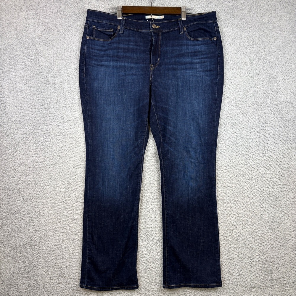 Levis Jeans Womens 18W Blue Classic Bootcut Dark Wash Stretch Denim Cowgirl